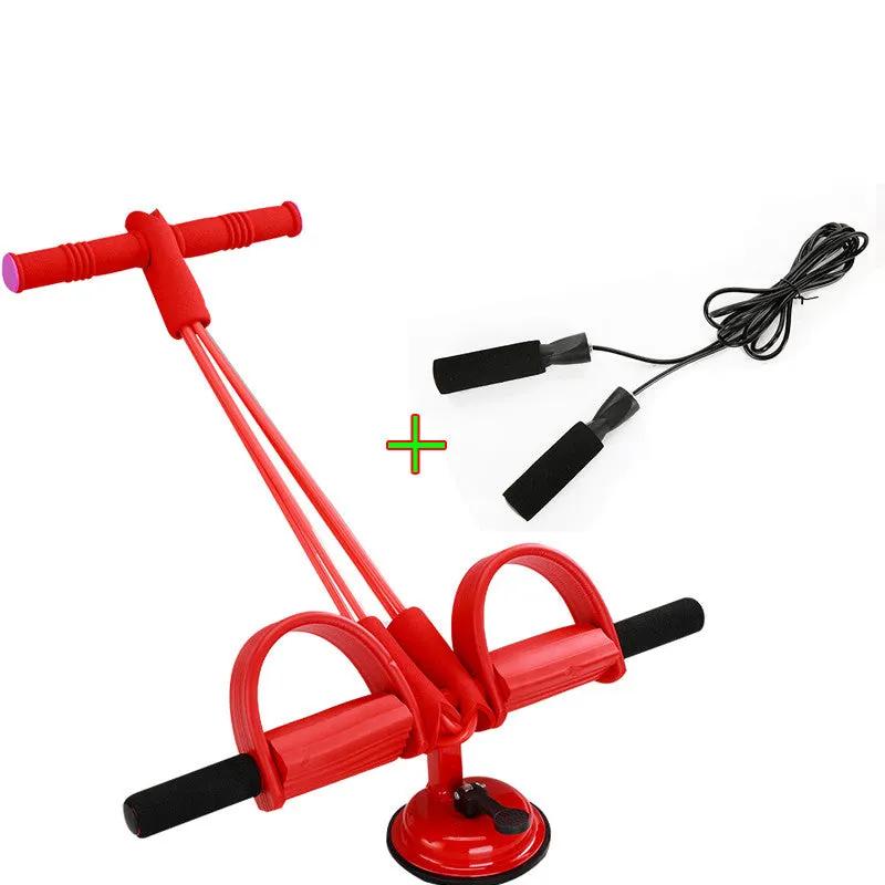 4 Tubes Latex Foot Elastic Pull Rope Expander Pedal Resistance Band Fitness Sit Up Pull Rope - WILKYs