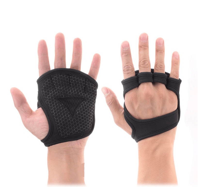 Black Breathable Weightlifting Sports Gym Half Finger Protector Gloves - WILKYs