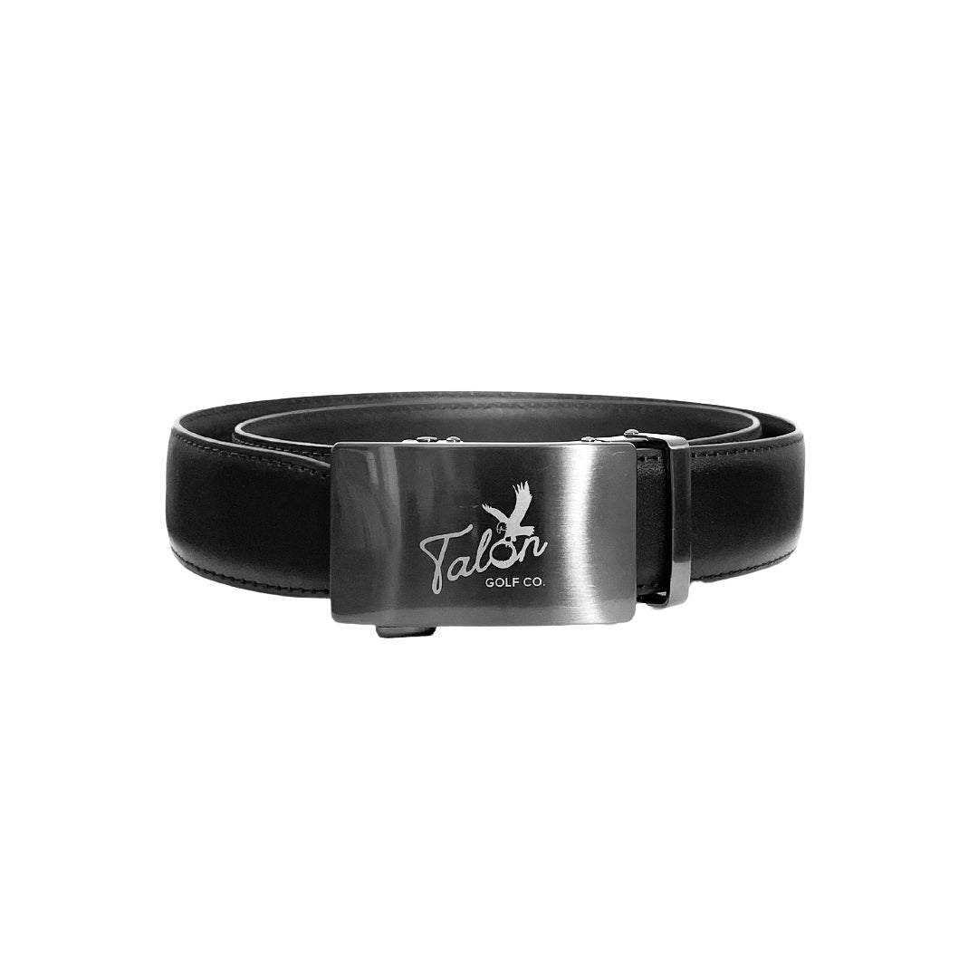 Black Classic Leather Belt – 100% Genuine Leather, Ratchet Strap - WILKYs