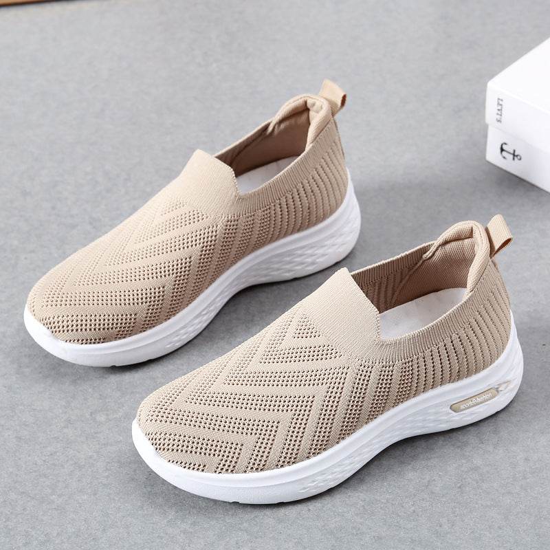 Casual Mesh Shoes Sock Slip On Flat Shoes For Women Sneakers Casual Soft Sole Walking Sports Shoe - WILKYs