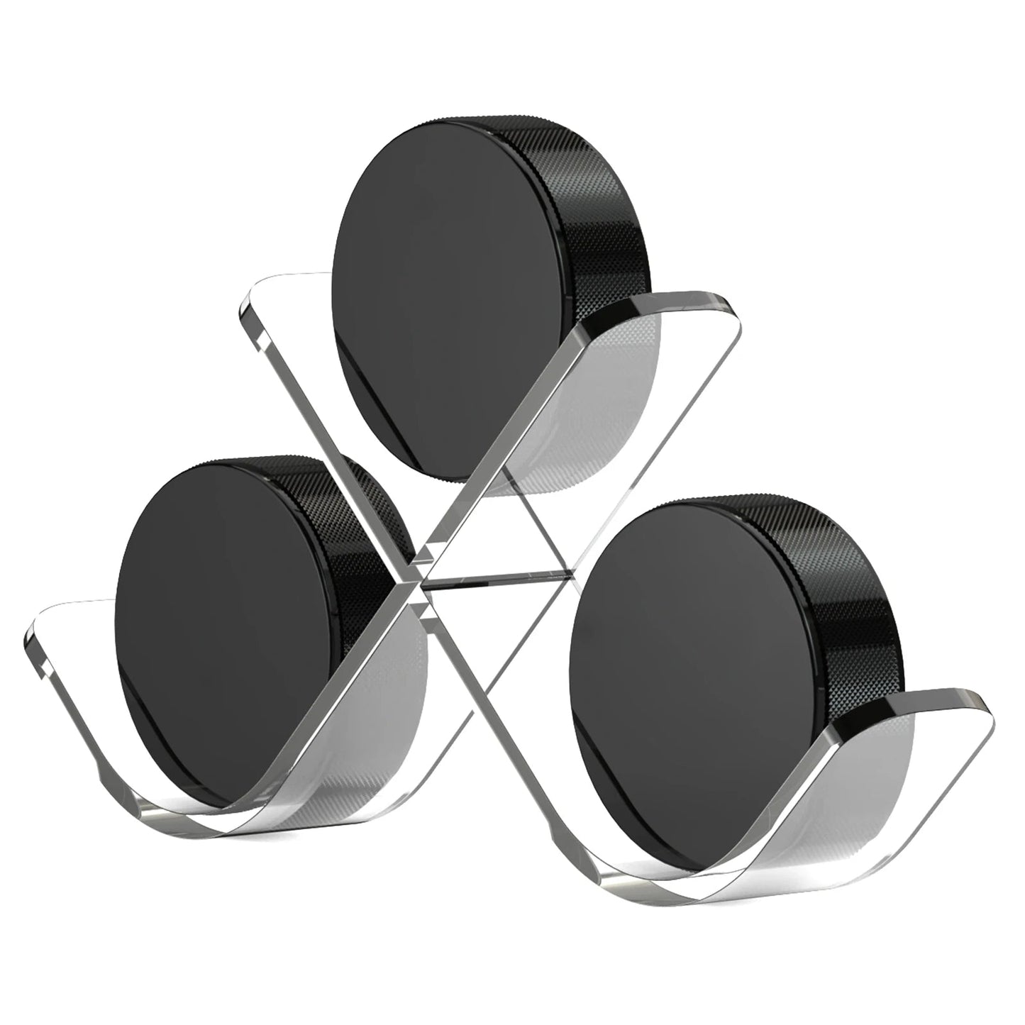 Clear Hockey Puck Display Case Acrylic Hockey Puck Display Stand Sports for 3 Pucks Hockey Puck Holder Storage Decoration Gift - WILKYs