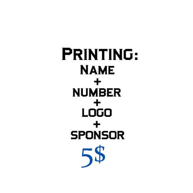 Customization Fee for Football Jersey Soccer Uniform outfit DIY Name Number Logo Sponsor Tracksuit Shirt Basketball Sportswear - WILKYs