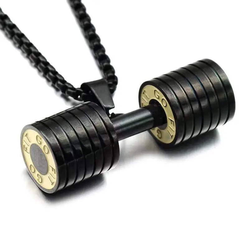 Fitness Dumbbell Pendant Necklace - Gym Jewelry - WILKYs