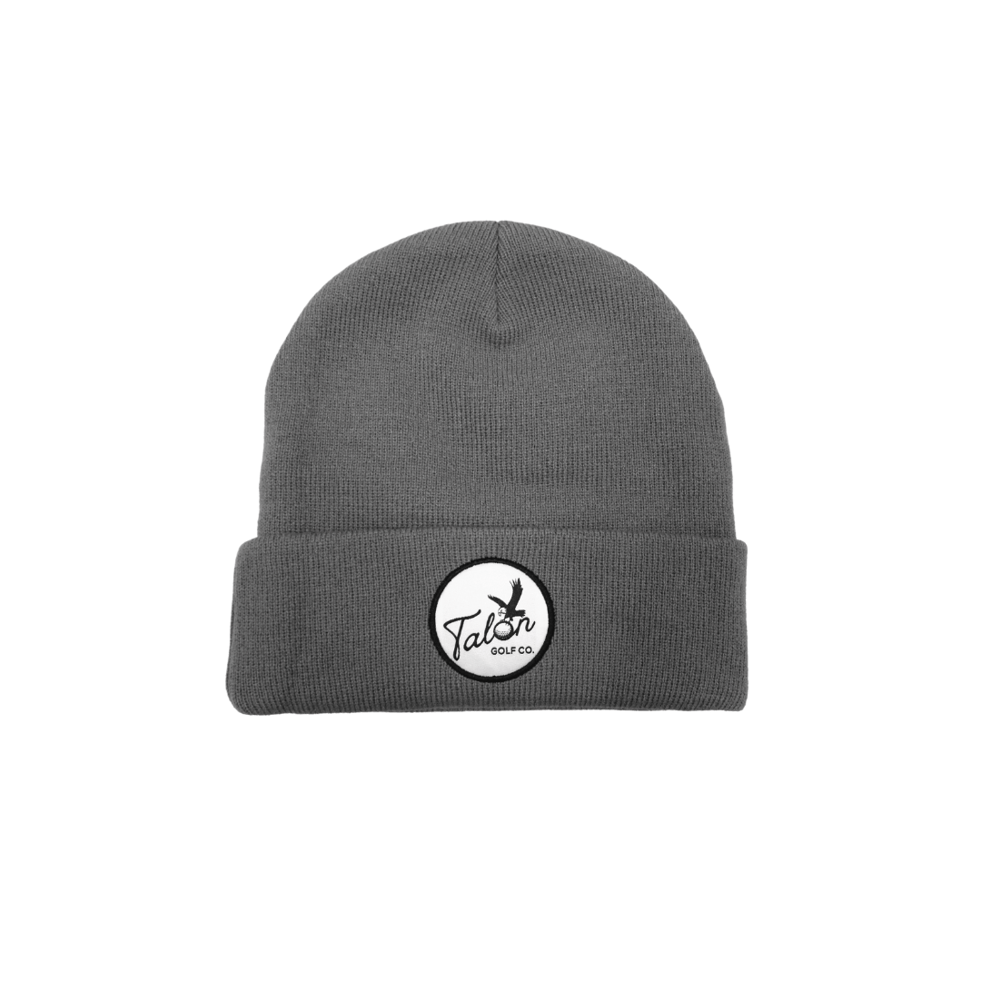 Grey Cotton Beanie with Script Logo – Warm Unisex Knit Hat - WILKYs