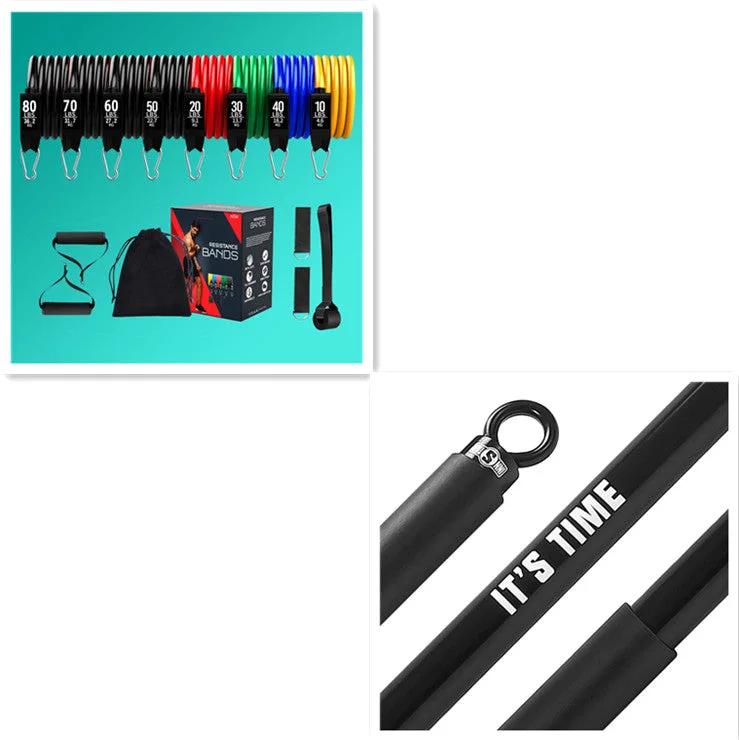 Home Fitness Equipment Tpe Latex 11 Piece Set Tensioner - WILKYs