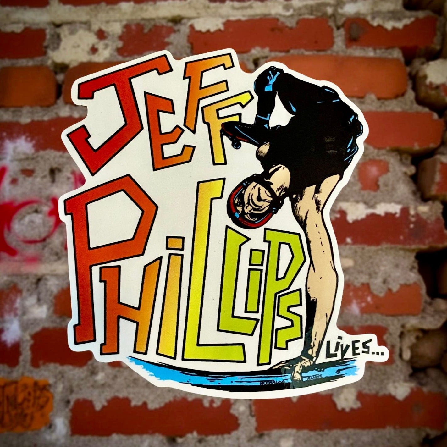 Jeff Phillips Lives Sticker 4.2" – Charity Skateboard Vinyl Decal - WILKYs