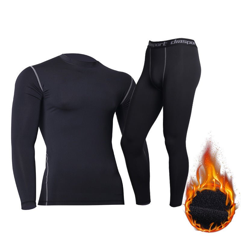 Men's Sports Fitness Clothing Set Running Training Basketball Plus Velvet Compression Pants - WILKYs