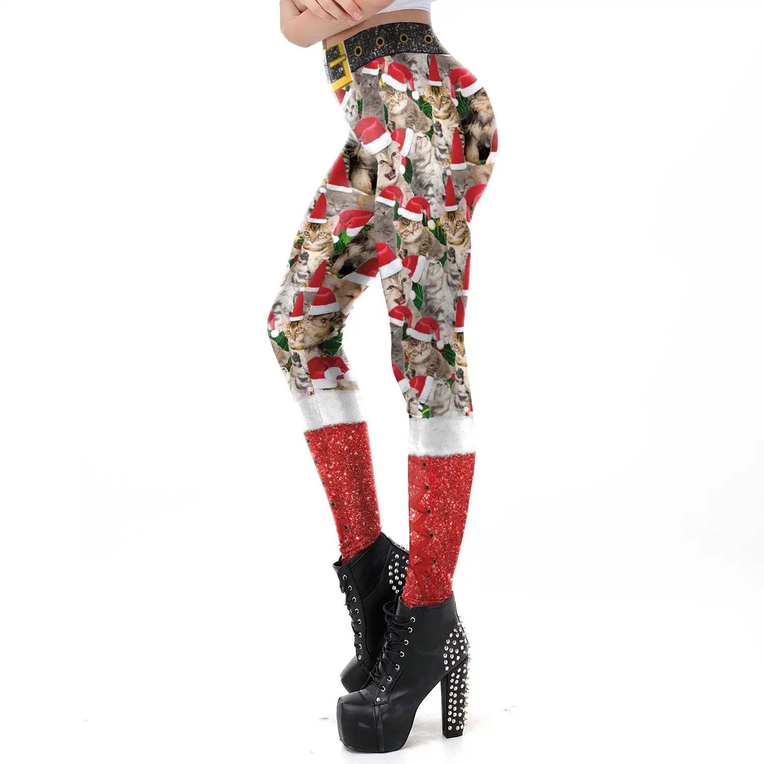 WILKYs0Women's Digital Printed Leggings Europe And America Christmas
 Product information:
 
 Fabric name: chemical fiber blended
 
 Main fabric composition: polyester fiber (polyester)
 
 The content of the main fabric ingredient: 8