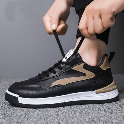 WILKYs4Trendy Lace-up Sneakers Casual Shoes Men's Fashion Versatile Round-toe
 Product information:
 


 Function:Lightweight
 
 Upper Material:Synthetic leather
 
 Sole Material:Plastic
 
 Wearing Style:Front Lace Up
 
 Heel shape: flat
 
 L