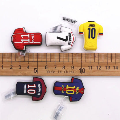 1 Pcs Original Soccer Jersey PVC Shoe Charms Designer Sandals Upper Decorations Accessories Football Clothes Shapes Clogs Buckle - WILKYs