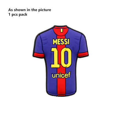 1 Pcs Original Soccer Jersey PVC Shoe Charms Designer Sandals Upper Decorations Accessories Football Clothes Shapes Clogs Buckle - WILKYs