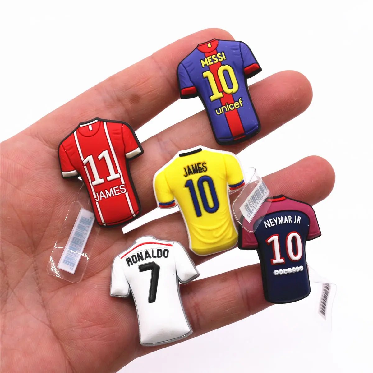1 Pcs Original Soccer Jersey PVC Shoe Charms Designer Sandals Upper Decorations Accessories Football Clothes Shapes Clogs Buckle - WILKYs