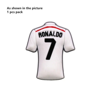 1 Pcs Original Soccer Jersey PVC Shoe Charms Designer Sandals Upper Decorations Accessories Football Clothes Shapes Clogs Buckle - WILKYs