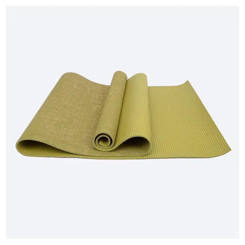 WILKYs0Anti-slip sports yoga mat
 Material: PVC+Linen
 
 Product specifications: 183*61*0.5cm
 
 Weight: 1600g
 
 Applicable scenarios "running sports, fitness equipment, health massage, fitness an