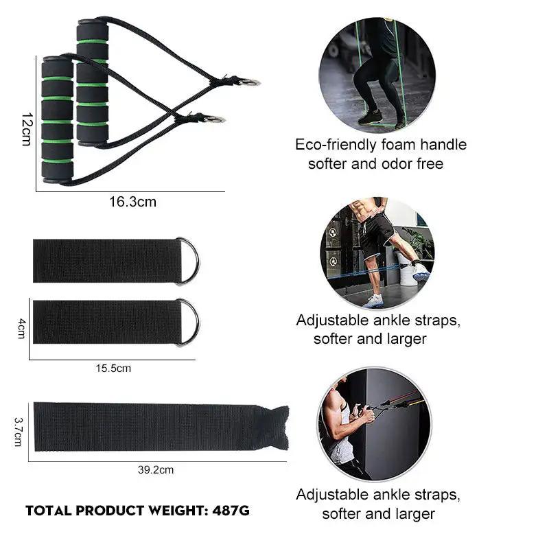 WILKYs0Pull Rope Elastic Rope Strength Training Set
 Overview:


 1. Beautifully styled: This yoga pull rope is suitable for a variety of sports.
 
 2. High quality: Made of high quality latex, resistant to pulling, 