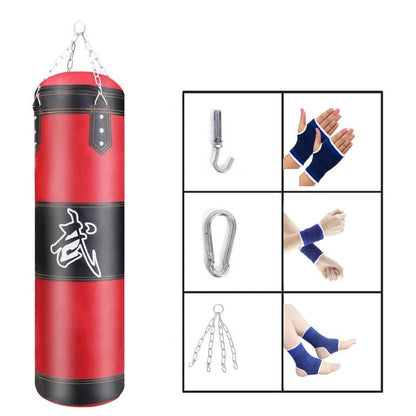 WILKYs0Home boxing punching bag
 Features:
 
 80-120 cm height.
 
 Bearing Weight:80cm-12kg,100cm-18kg,120cm-28kg,good for home training.
 
 Made of high-quality material oxford fabric
 
 Speciall