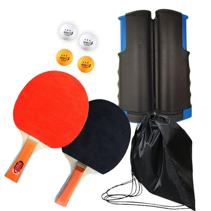 WILKYs0Retractable and Portable Table Tennis Racket Set
 Overview
 :
 
 - Applicable Scenarios: Fitness Equipment, Fitness Body, Sports Trends, Ping-Pong Tennis
 
 - Rubber Type: Anti-adhesive
 
 - Racket Type: Horizonta