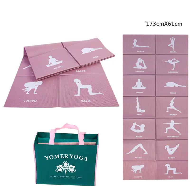 WILKYs0Foldable and portable yoga mat
 Material: PVC
 
 Patterns: geometric patterns
 
 Features: foldable and portable
 
 Category: Yoga Mat
 
 Function: antiskid ultra thin small mini thickening
 
 Ap