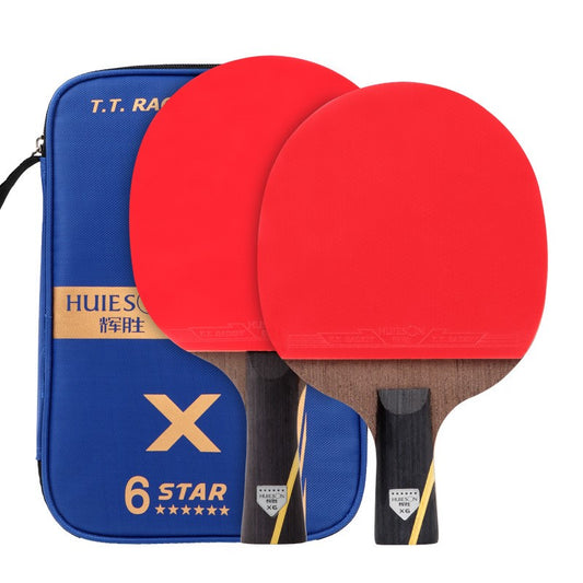 WILKYs0Double-sided anti-adhesive six-star table tennis racket
 
 Brand Name: 
 HuIESON
 
 
 Size: 
 160*152mm
 
 
 Weight: 
 Heavy Tip Light Handle (Offensive)
 
 
 Model Number: 
 Huieson 6 Star Carbon Racket Set
 
 
 Grip Me