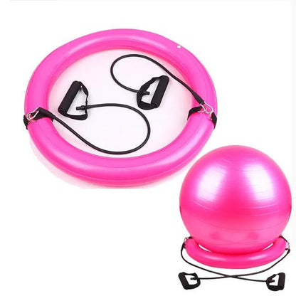 WILKYs0Explosion-proof yoga ball fixed baseMaterial PVC

 
 Specifications: Handle + fixed base ball ring


 Packing list:
 
 1 * fixed base
 
 2 * lifting handles


 


 Description:
 
 1. Long-term exercise