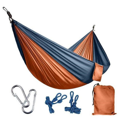 WILKYsHammockBackpacking Hammock - Portable Nylon Parachute Outdoor Double Hammock
Overview - Made of 210T parachute nylon fabric, portable and durable - Weight capacity is within 150kg, suitable for one person - Easy to be cleaned and dry quickly