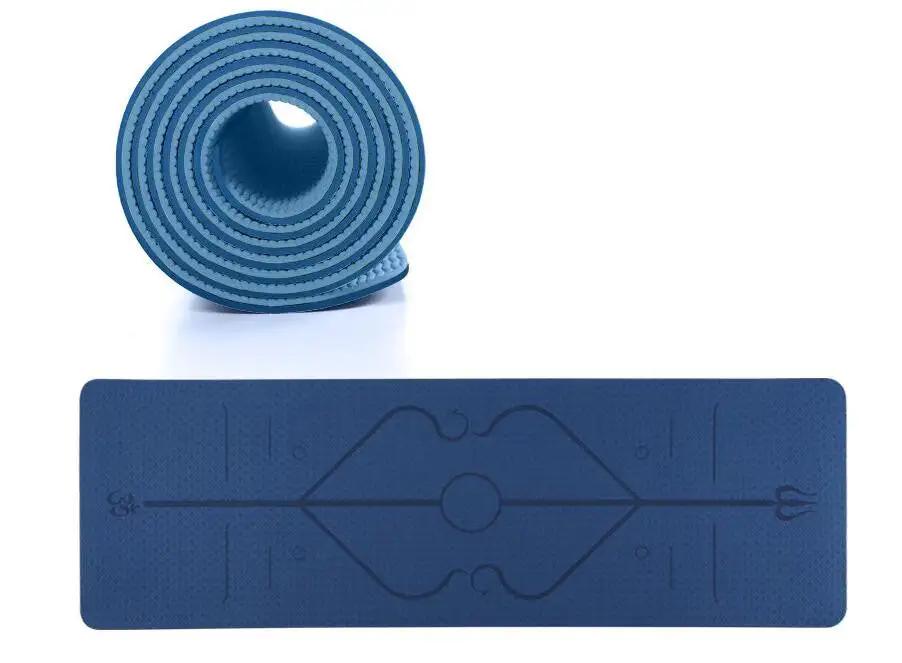 WILKYs0TPE Yoga Mat Non Slip Carpet Environmental Fitness 183*61cm
 Material: TPE
 
 Pattern: stripe
 
 Thickness: 6mm (beginner) 8mm (beginner)
 
 Functional： antiskid
 
 Applicable occasions ：gym, home
 
 Use gender： female


 
 