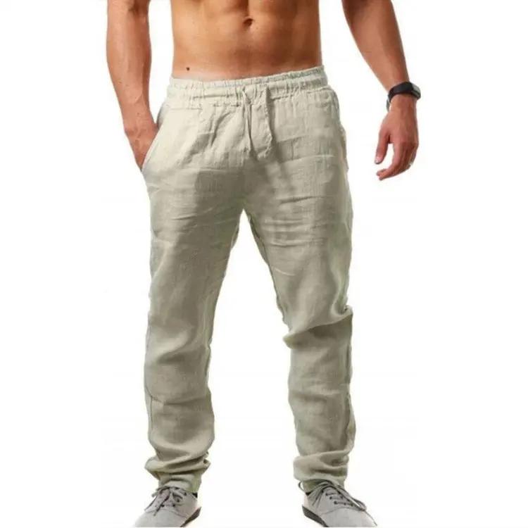 WILKYs4Hip Hop Breathable Cotton Linen Loose Casual Sports Pants
 Product information:
 
 Fabric name: polyester
 
 Style: Europe and America
 
 Waist type: mid-waist
 
 Whether there is a belt: with a belt
 
 Pants Placket: Teth