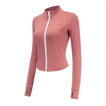 WILKYs0Women's fitness yoga sportswear
 Product Category: Jacket
 
 Function: Super elastic
 
 Applicable gender: female
 
 Fabric name: chemical fiber blended
 
 Fabric composition: nylon/nylon
 
 Fabri