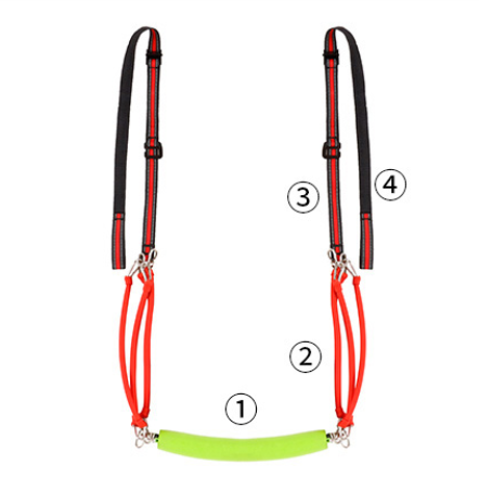 WILKYs0Pull-up assisted hanging trainer with pull rope
 Product Name: EVA pedal
 
 Bearing capacity: 150kg
 
 Product size (structure)
 
 ① Foot - 350mm long / 45mm diameter
 
 ② Elastic rope (red six) - 350mm
 
 Single