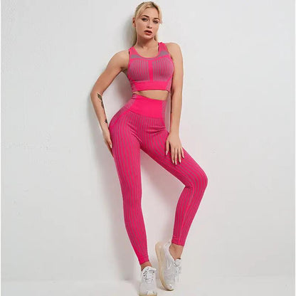 Yoga Fitness suit in pink, designed for enhanced flexibility and strength.