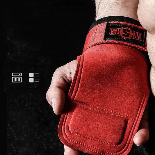 Protective gear for fitness, palm support, horizontal bar wrist pad in red.