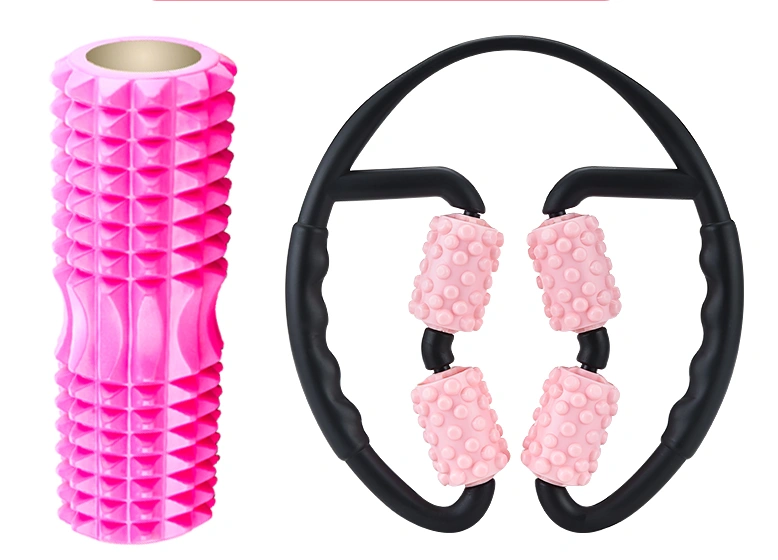 WILKYs0Multifunctional Muscle Massager Relaxation Roller Ring Clamp Yoga Body
 Overview
 
 Stimulate blood circulation, relax your body, and make the skin smoother.
 
 Release myofascial trigger points, reduce muscle soreness, tightness, rub 