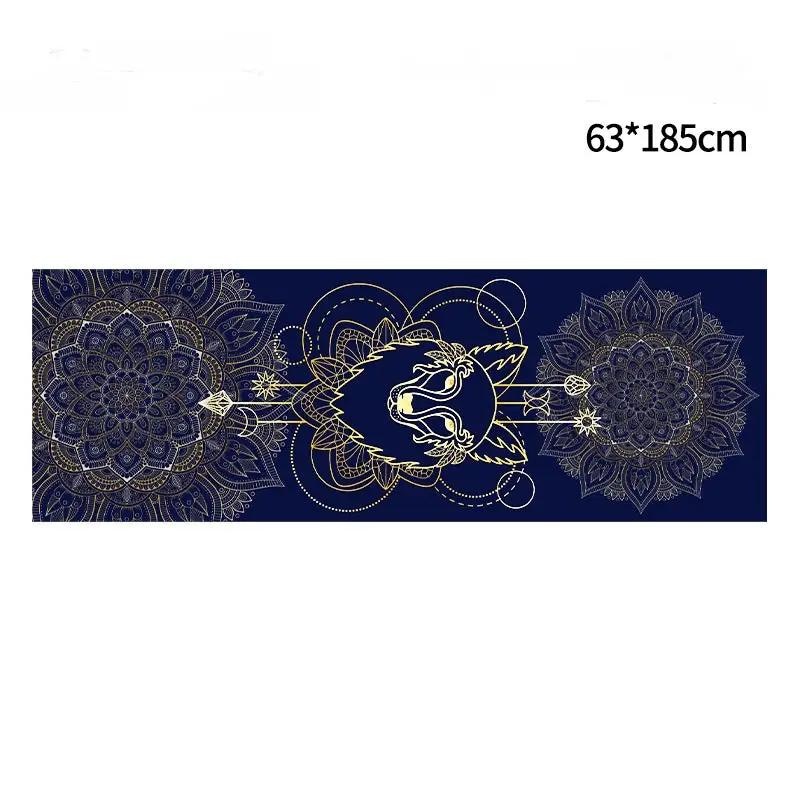 WILKYs0Non-slip printed yoga mat
 Name: Fleece Yoga Towel
 
 Size: 185CM*63CM
 
 Material: Double-sided velvet
 
 Thickness: 1.5MM


 
 
 
 
 
 
 
 
 
 
 
 
