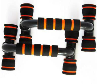 WILKYsPush Up BarsH I-shaped Push-up Stand Sponge Hand Grip ABS Fitness Chest Training G
 Overview:
 
 - Strong bearing
 
 - Sponge hand grip, comfortable when you use it


 Specification:
 
 - Color: Black &amp; Orange、Black &amp; Blue、Grey &amp; Blue、