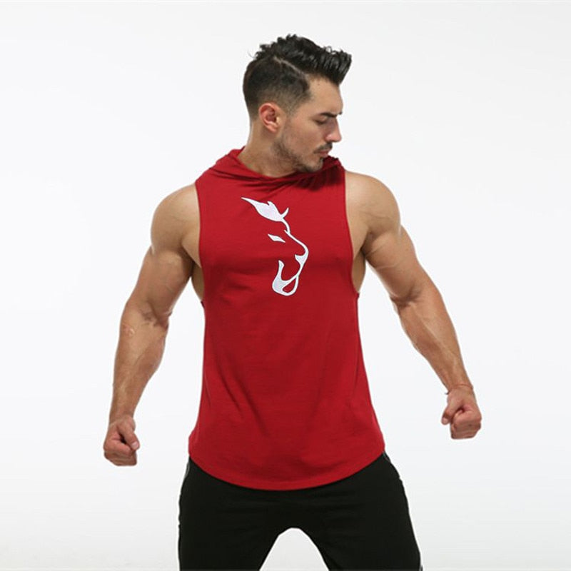 WILKYsHooded Sleeveless Vest Men's Fitness