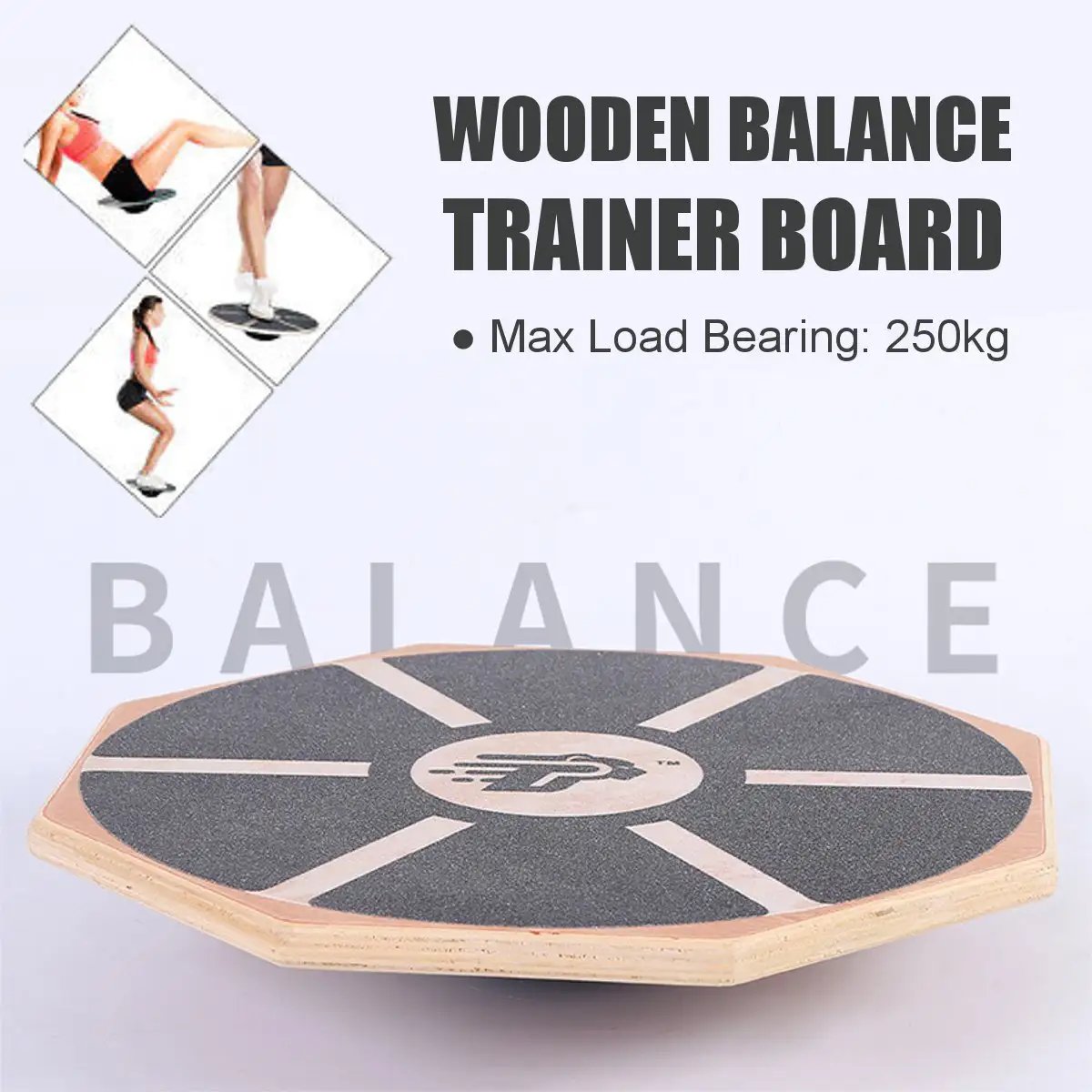 WILKYs0Wooden Octagonal Balance Trainer Board Twist Board Workout Balance Tra
 Overview:
 
 Perfect for many kinds of sports. Most popular boards for balance, core, abs, ankle, and leg strength.
 
 Improves stability, coordination, and propri