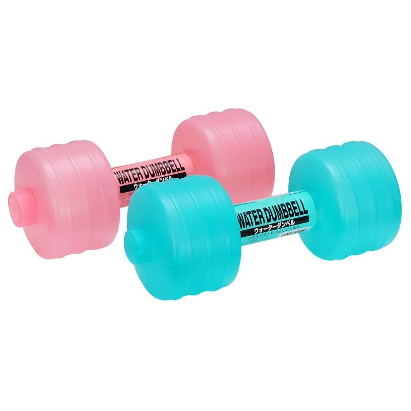 Water-filled dumbbells for fitness and hydration, innovative gym equipment.