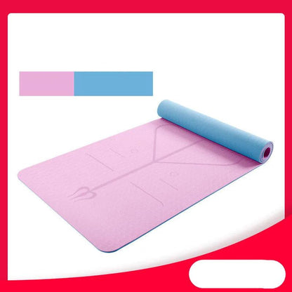 WILKYs0Yoga Mat Two-Color 6Mm Posture Line Yoga Mat Fitness Mat
 Product information


 Material: TPE
 
 Weight: 1000±50 (g)
 
 Thickness: 6 (mm)
 
 Product Category: Yoga Mat
 
 Applicable scenarios: fitness equipment, sports t