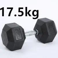 Fitness Hexagonal Rubberized Fixed Dumbbell