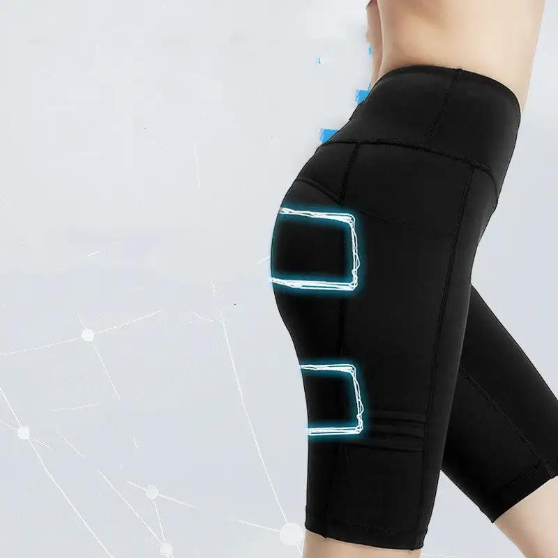 Smart fitness pants with massage function for hip training and yoga, available in black XL and XXL.