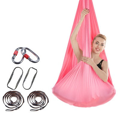 WILKYs0Elastic Aerial Hammock Indoor Yoga Aids
 Product Information：
 


 Product category: Stretching strap/Yoga rope
 
 Material: Nylon
 
 Applicable scenes: fitness equipment, fitness and bodybuilding, dance 