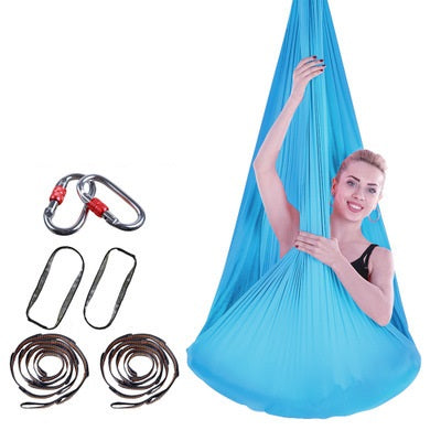 WILKYs0Elastic Aerial Hammock Indoor Yoga Aids
 Product Information：
 


 Product category: Stretching strap/Yoga rope
 
 Material: Nylon
 
 Applicable scenes: fitness equipment, fitness and bodybuilding, dance 