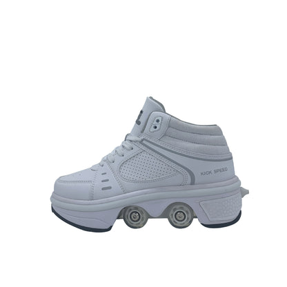 WILKYs0Good Product Dual-purpose Roller Skates, Deformed Shoes, Double Row Ro
 Overview:
 
 Unique design, stylish and beautiful.
 
 Good material, comfortable feet.
 
 A variety of colors, any choice.
 
 
 Specification:
 
 Fashion element:
