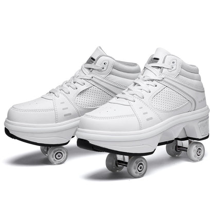 WILKYs0Good Product Dual-purpose Roller Skates, Deformed Shoes, Double Row Ro
 Overview:
 
 Unique design, stylish and beautiful.
 
 Good material, comfortable feet.
 
 A variety of colors, any choice.
 
 
 Specification:
 
 Fashion element:
