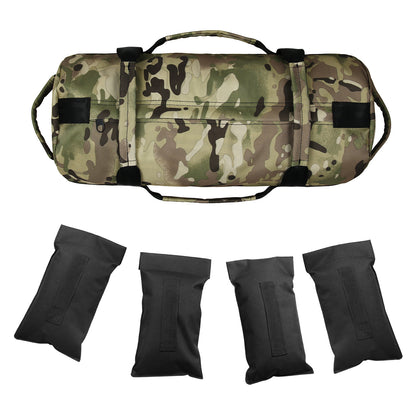 WILKYs0Camouflage Sports Fitness Weightlifting Bag
 Product Information：


 Specification: 46*19*19cm
 
 Color: CP camouflage, green camouflage, navy camouflage
 
 Material: 900D Oxford cloth
 
 Folding size: 25*25*