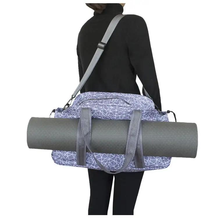 WILKYs0Fitness yoga bag
 Sports bag type: leisure sports bag
 
 Applicable gender: female
 
 Material: Polyester
 
 Hardness: Medium
 
 Pattern: Check
 
 Product name: outdoor yoga bag
 
 