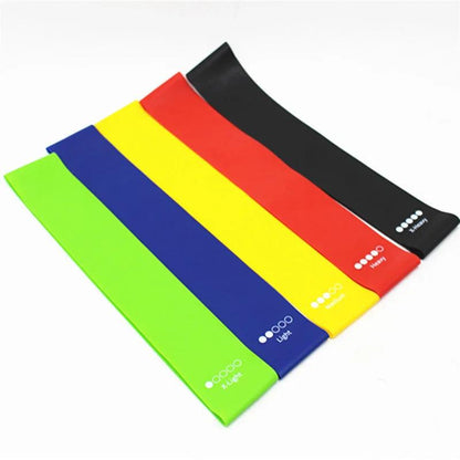 WILKYs0Fitness Yoga Stretch Band Elastic Band
 Spot 5-piece set of resistance bands: 1. Size: 600 * 50mm 10 20 30 40 50 pounds The spot defaults to the printed LOGO in the picture. If you do not need the LOGO, 