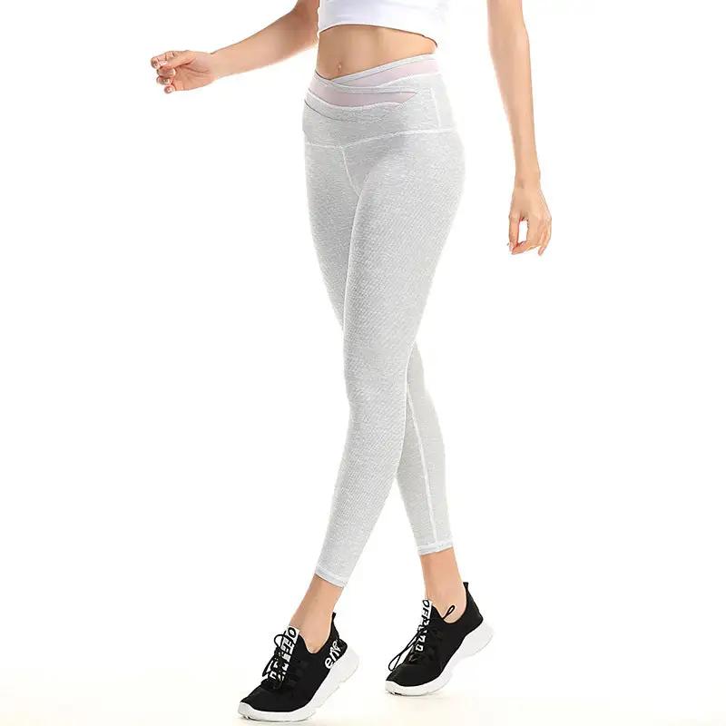 Slim fit yoga pants for women in white, ideal for yoga, fitness, and running.