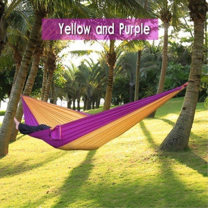 WILKYsHammockBackpacking Hammock - Portable Nylon Parachute Outdoor Double Hammock
Overview - Made of 210T parachute nylon fabric, portable and durable - Weight capacity is within 150kg, suitable for one person - Easy to be cleaned and dry quickly