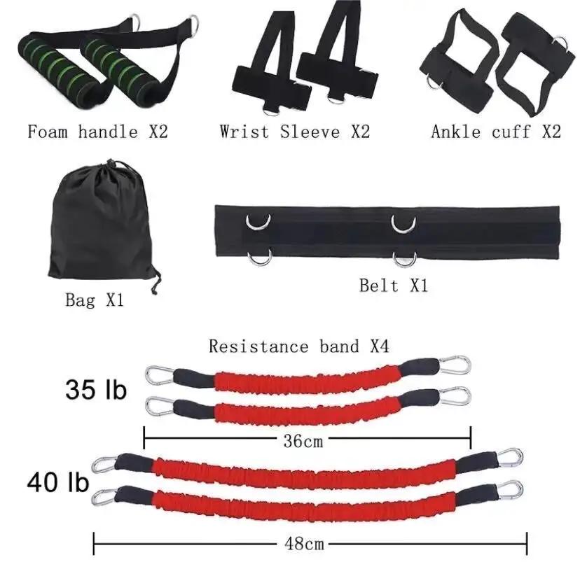 WILKYs0Fitness sports bounce trainer
 product name
 
 Latex bounce training rope set Taekwondo kick training pull rope elastic rope boxing training set 150 pounds basketball jumping boxing agility trai